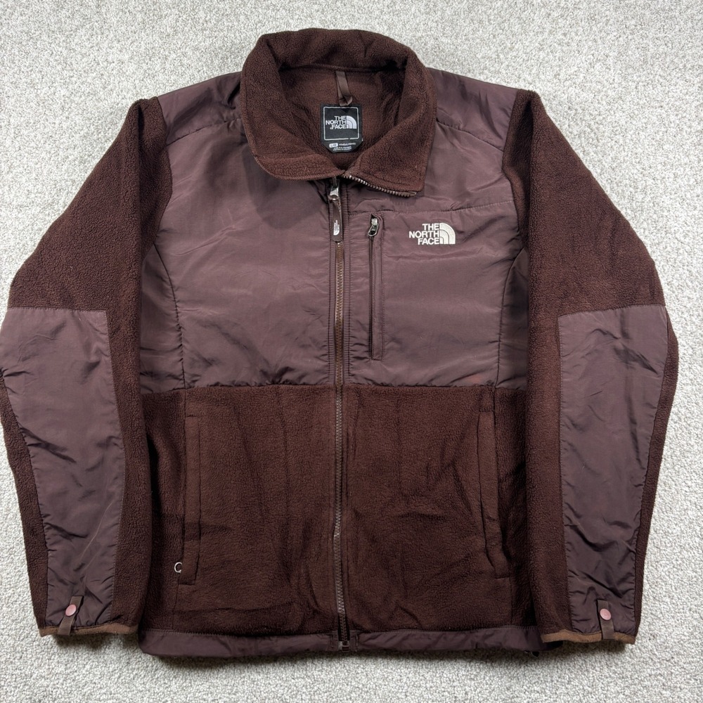 The North Face Denali Jacket Womens L Brown Fleece Full Zip Coat